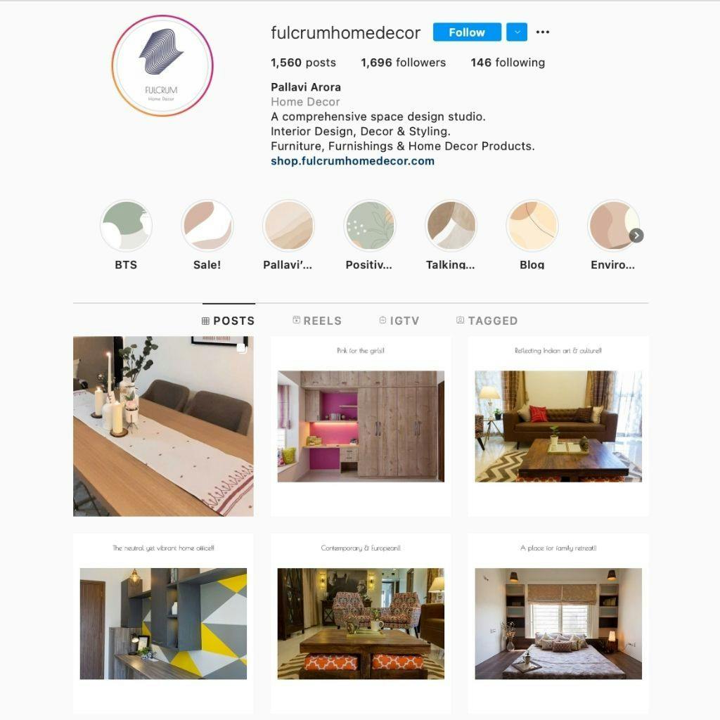 Fulcrum Home Decors  Instagram Page